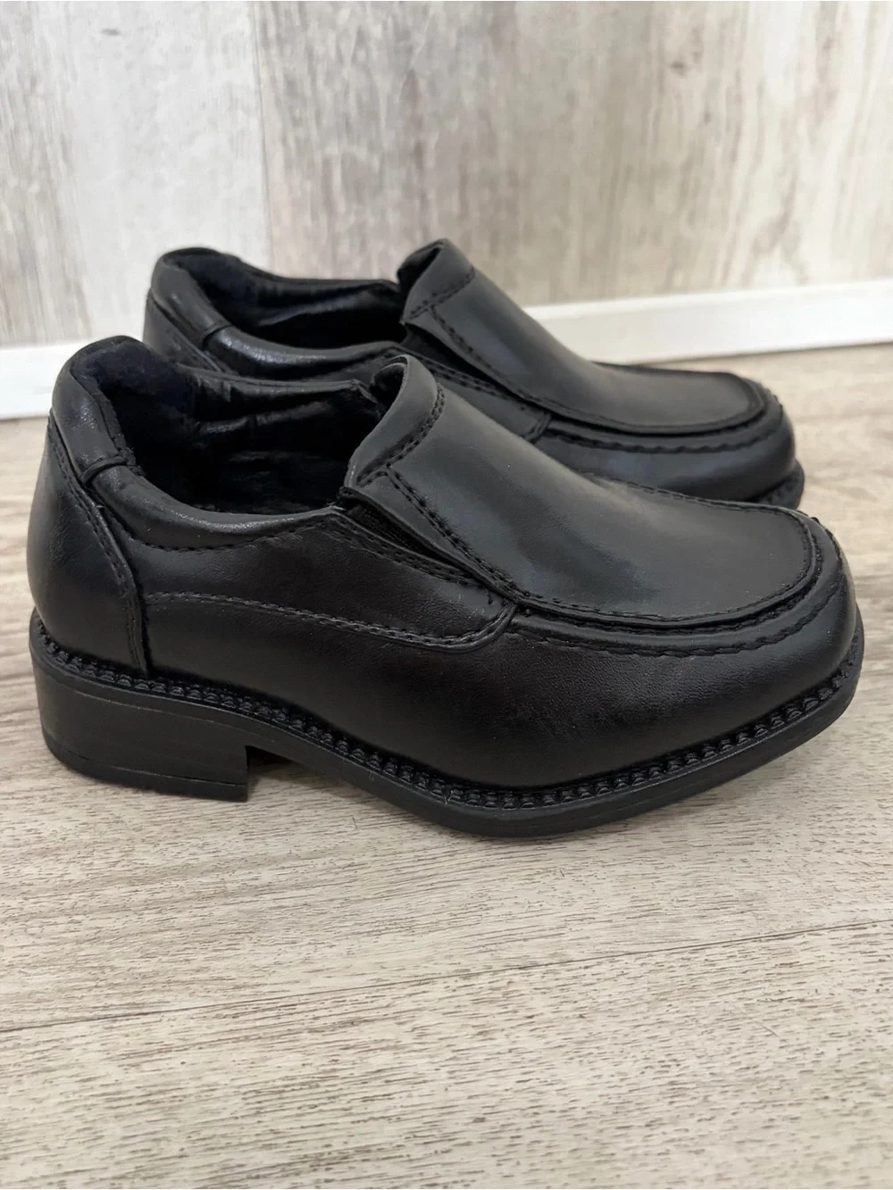 Robert David Boys Dress Shoes Loafers Size 6W Slip-on Black Formal Youth Wedding